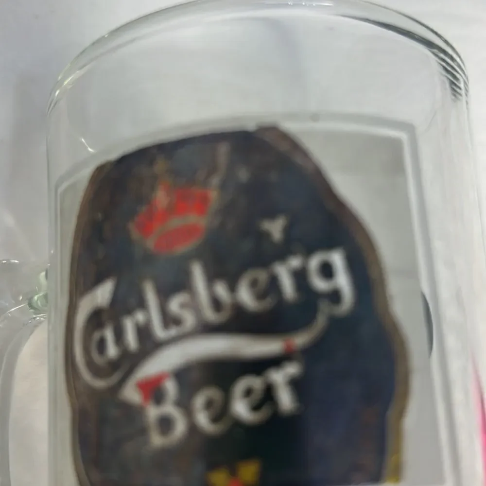Carlsberg Beer Glass Mug 12 Ounce 5 1/3 Inches Tall 3 In Round Bar Beer Cocktail